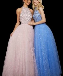 Sherri Hill - 53228 Beaded Halter Neck A-line Dress 13 Sherri Hill - 53228 Beaded Halter Neck A-line Dress