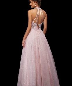 Sherri Hill - 53228 Beaded Halter Neck A-line Dress 9 Sherri Hill - 53228 Beaded Halter Neck A-line Dress