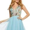 Sherri Hill - 53242 Plunging Sequined Bodice Short Dress 1 Sherri Hill - 53242 Plunging Sequined Bodice Short Dress