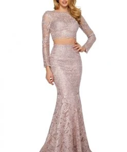 Sherri Hill - 53247 Two Piece Beaded Lace Mermaid Dress