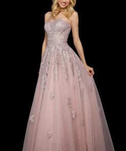 Sherri Hill - 53248 Strapless Trailing Lace Long Dress