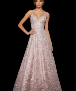 Sherri Hill - 53250 Beaded Lace Appliqued V-Neck Dress