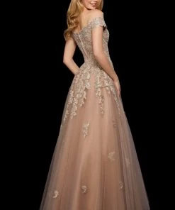 Sherri Hill - 53251 Beaded Lace Appliqued Off Shoulder Dress