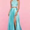 Sherri Hill - 53268 Two Piece Lace Halter Satin A-Line Dress 1 Sherri Hill - 53268 Two Piece Lace Halter Satin A-Line Dress