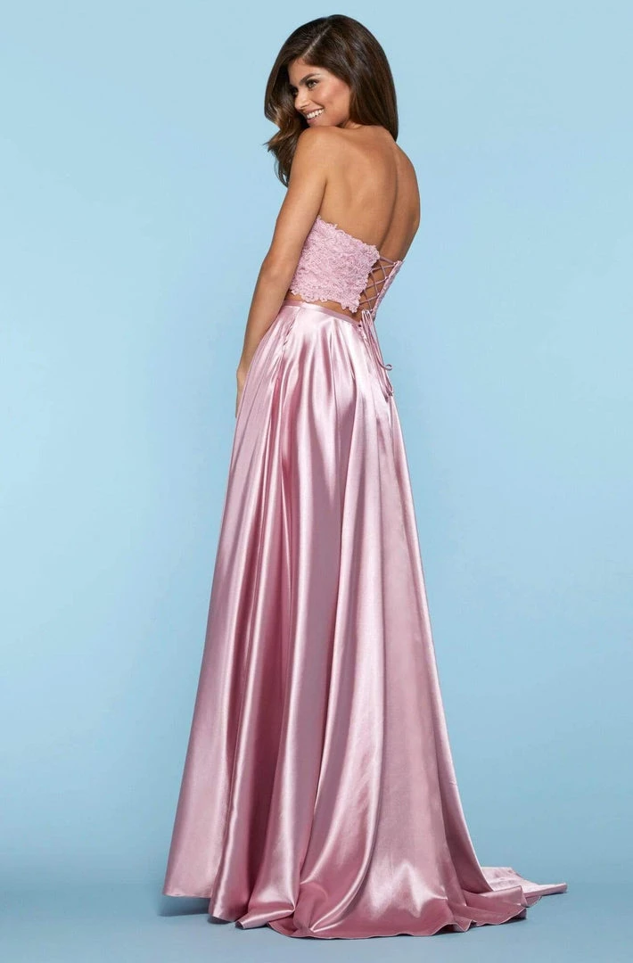 Sherri Hill - 53268 Two Piece Lace Halter Satin A-Line Dress 7 Sherri Hill - 53268 Two Piece Lace Halter Satin A-Line Dress