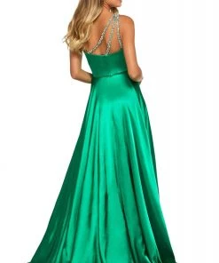 Sherri Hill - 53295 Embellished Single Shoulder Satin A-line Dress