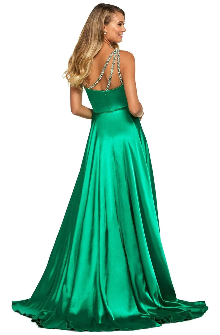 Sherri Hill - 53295 Embellished Single Shoulder Satin A-line Dress 4 Sherri Hill - 53295 Embellished Single Shoulder Satin A-line Dress