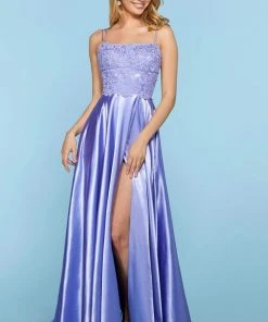 Sherri Hill - 53300 Embroidered Straight Neck A-line Gown 11 Sherri Hill - 53300 Embroidered Straight Neck A-line Gown