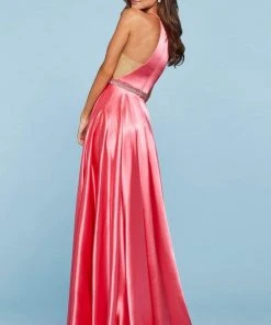 Sherri Hill - 53302 Beaded Halter Neck A-line Dress