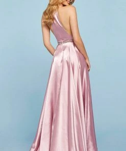 Sherri Hill - 53302 Beaded Halter Neck A-line Dress