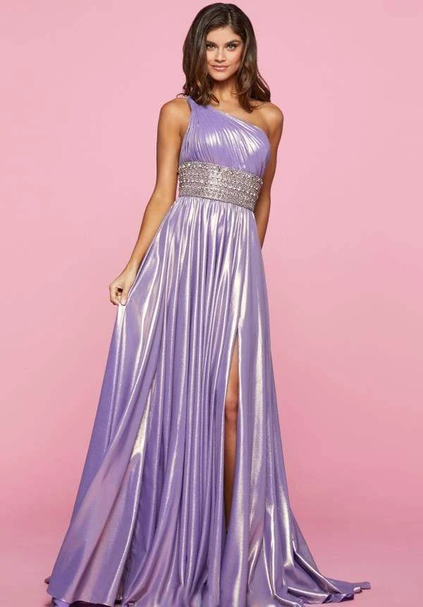 Sherri Hill - 53304 Beaded Asymmetric A-line Gown With Slit 5 Sherri Hill - 53304 Beaded Asymmetric A-line Gown With Slit