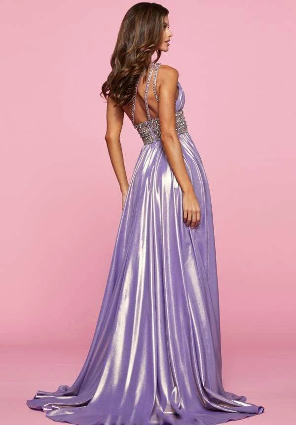 Sherri Hill - 53304 Beaded Asymmetric A-line Gown With Slit 6 Sherri Hill - 53304 Beaded Asymmetric A-line Gown With Slit
