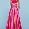 Sherri Hill - 53306 Beaded Halter Neck Satin A-line Dress