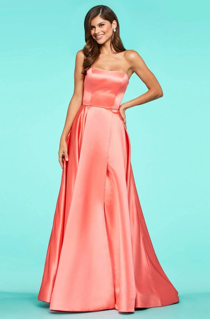 Sherri Hill - 53307 High Slit Strapless Satin A-Line Dress 3 Sherri Hill - 53307 High Slit Strapless Satin A-Line Dress