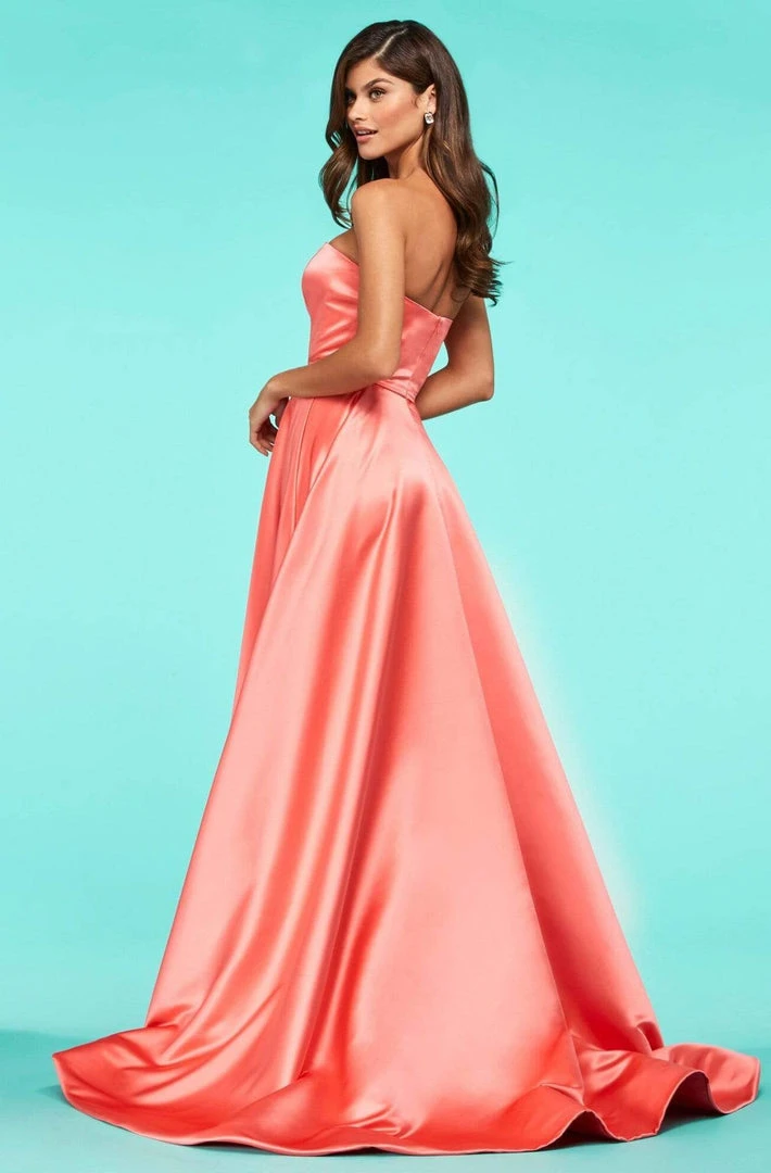 Sherri Hill - 53307 High Slit Strapless Satin A-Line Dress 4 Sherri Hill - 53307 High Slit Strapless Satin A-Line Dress