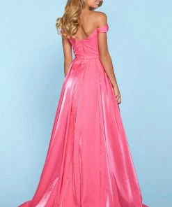 Sherri Hill - 53309 Embellished Satin Off The Shoulder Dress