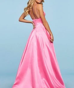 Sherri Hill - 53312 Beaded Deep V-neck A-line Dress