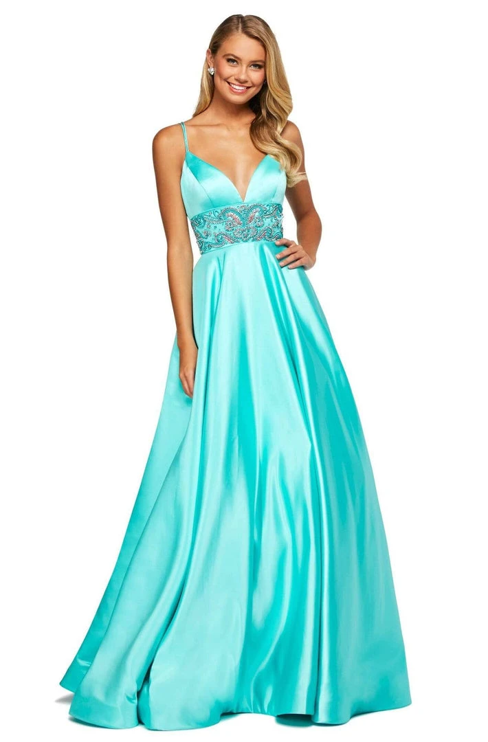 Sherri Hill - 53313 Sweetheart Beaded Midriff Mikado Dress 5 Sherri Hill - 53313 Sweetheart Beaded Midriff Mikado Dress