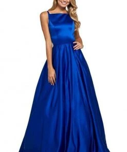Sherri Hill - 53316 Square Neck A-line Gown With Train