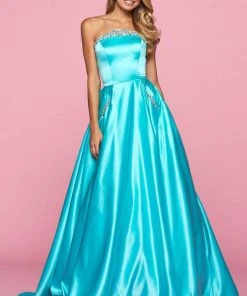 Sherri Hill - 53320 Strapless Beaded Neckline A Line Ballgown Dress 12 Sherri Hill - 53320 Strapless Beaded Neckline A Line Ballgown Dress