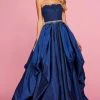 Sherri Hill - 53339 Strapless Beaded Straight Neck Ballgown With Train