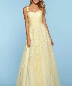 Sherri Hill - 53344 Applique Sweetheart Chiffon A-Line Dress