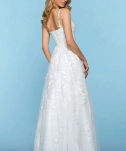 Sherri Hill - 53344 Applique Sweetheart Chiffon A-Line Dress