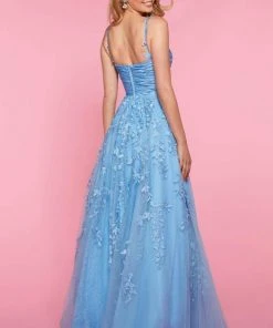 Sherri Hill - 53344 Applique Sweetheart Chiffon A-Line Dress