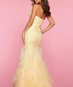 Sherri Hill - 53346 Strapless Lace Bodice Mermaid Tulle Dress