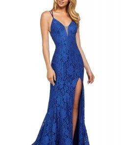 Sherri Hill - 53360 Sparkly Lace Sexy Back Fitted Dress