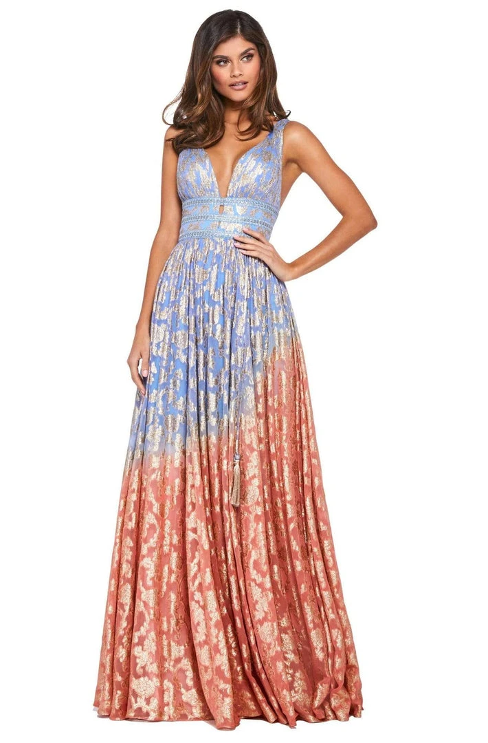 Sherri Hill - 53375 Beaded Plunging V-Neck A-Line Dress 3 Sherri Hill - 53375 Beaded Plunging V-Neck A-Line Dress