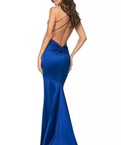 Sherri Hill - 53390 Satin Deep V-neck Trumpet Dress 9 Sherri Hill - 53390 Satin Deep V-neck Trumpet Dress