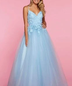 Sherri Hill - 53411 V-Neck Lace A-Line Dress