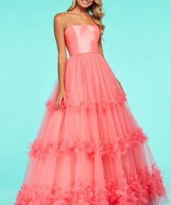 Sherri Hill - 53420 Strapless Floral Applique Ballgown