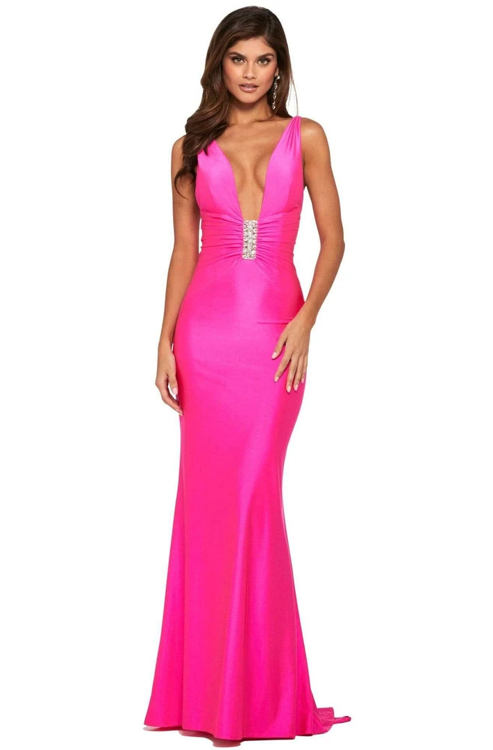 Sherri Hill - 53431 Embellished Deep V-Neck Trumpet Dress 3 Sherri Hill - 53431 Embellished Deep V-Neck Trumpet Dress