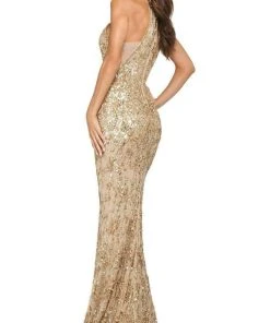 Sherri Hill - 53441 Beaded Halter Evening Dress With Slit