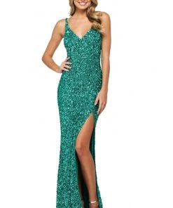 Sherri Hill - 53450 Sleeveless Beaded V Neck Long Dress