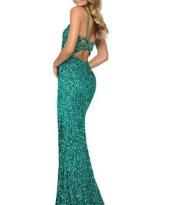 Sherri Hill - 53450 Sleeveless Beaded V Neck Long Dress