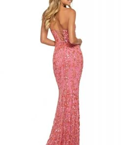 Sherri Hill - 53453 Beaded Strapless Sheath Evening Dress