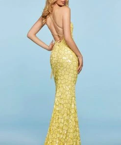 Sherri Hill - 53456 Scale Sequin Long Beaded Dress