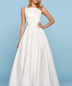 Sherri Hill - 53462 High Neckline Applique A-Line Dress