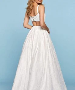 Sherri Hill - 53462 High Neckline Applique A-Line Dress