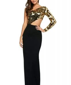 Sherri Hill - 53466 Asymmetrical Scuba Fitted Dress