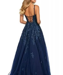 Sherri Hill - 53481 Appliqued Corset Back Tulle Ballgown