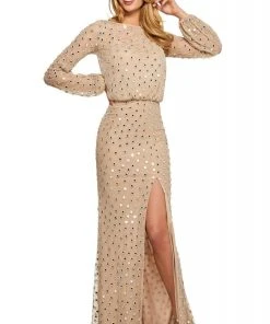 Sherri Hill - 53491 High Neckline Chiffon Sheath Dress