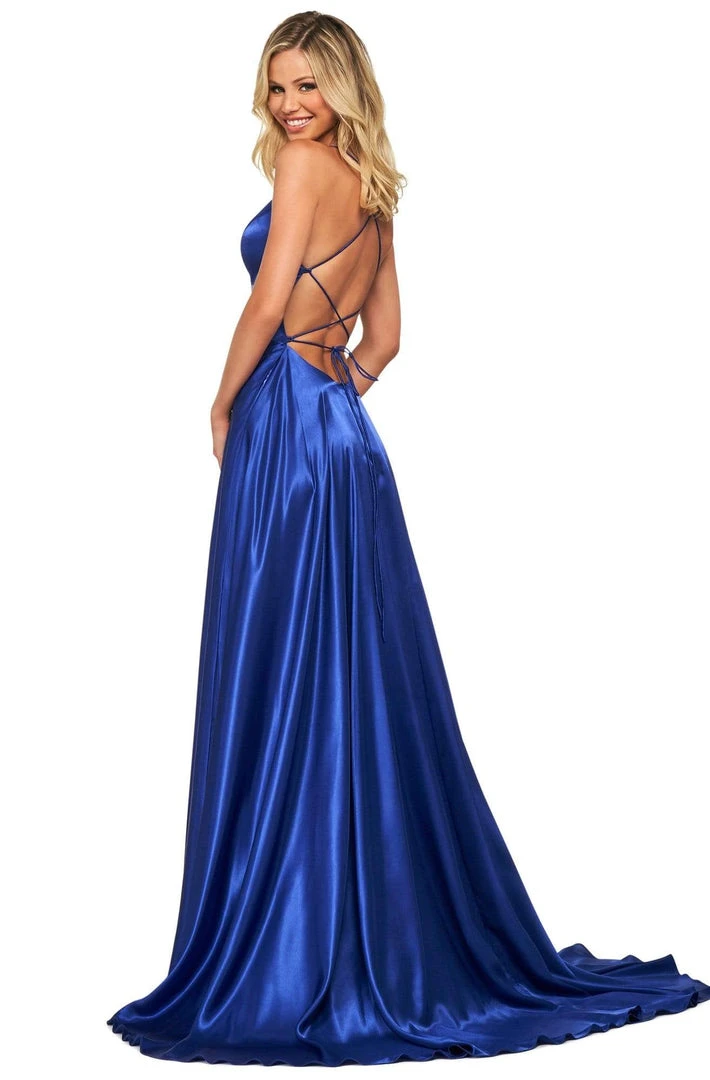 Sherri Hill - 53498 Sleeveless V Neck Strappy Open Back Satin Dress 11 Sherri Hill - 53498 Sleeveless V Neck Strappy Open Back Satin Dress