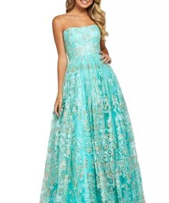 Sherri Hill - 53513 Strapless Lace-Up A-Line Dress