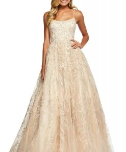 Sherri Hill - 53519 Scoop Applique A-Line Dress