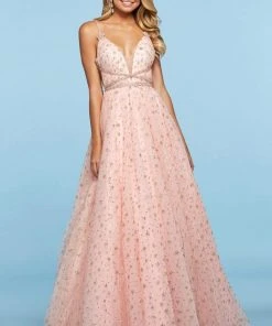 Sherri Hill - 53526 V-Neck Beaded A-Line Dress