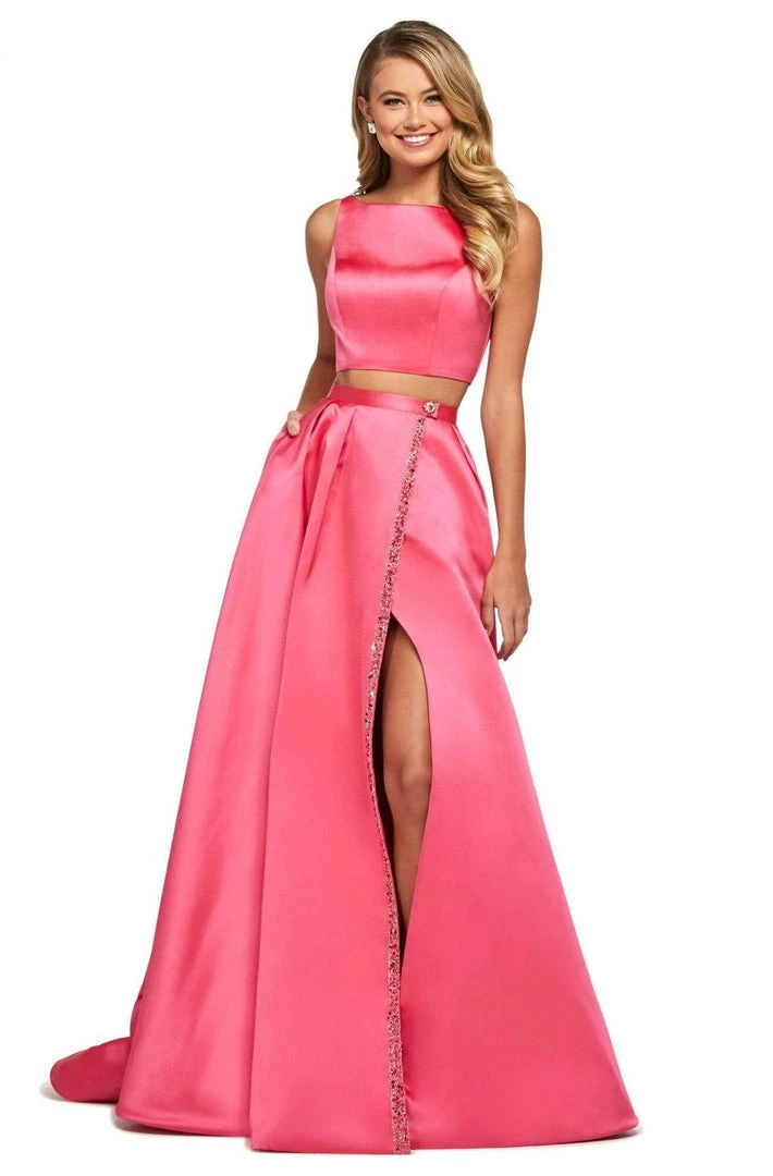 Sherri Hill - 53527 Beaded Two Piece Bateau Mikado A-Line Dress 3 Sherri Hill - 53527 Beaded Two Piece Bateau Mikado A-Line Dress